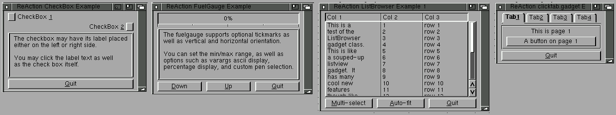 ReAction examples written in Lisp, running on AmigaOS 3.2